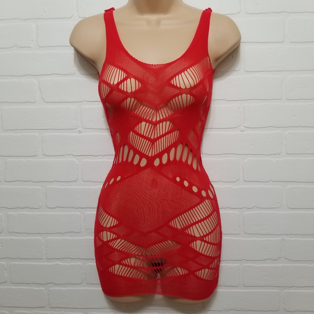 Red cutout mini dress in red